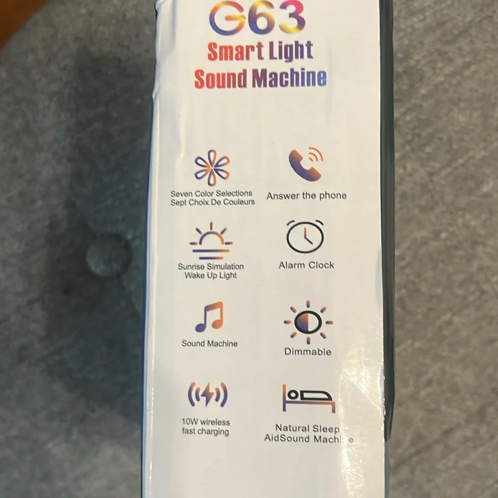 Smart Light, Phone Charger, Wireless Charging- Sound Machine Big G New In Box